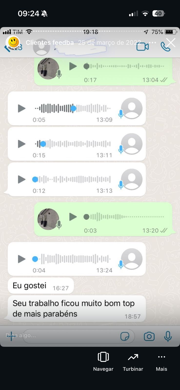 Avaliação positiva sobre serviço de pintura