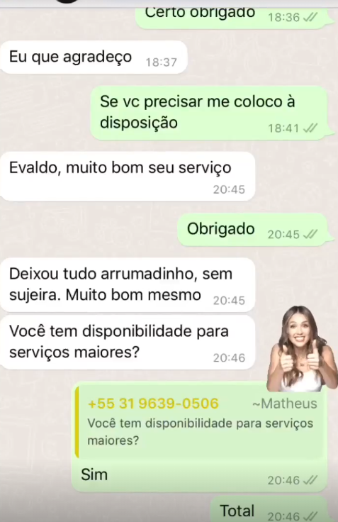 Cliente recomenda pintor profissional BH